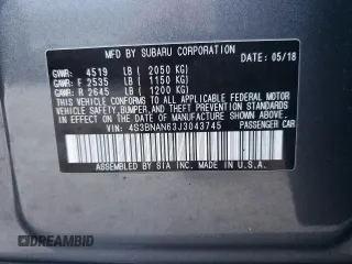 2018 Subaru Legacy Limited with VIN 4S3BNAN63J3043745, listed as a Copart auction lot 80059103 with 60,398 mi miles. Bid and sale history available at carsss.com. Image 13.