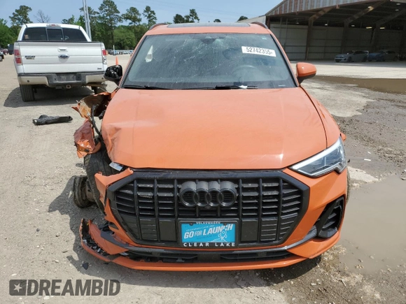 2022 Audi Q3 S line Premium Plus with VIN WA1EECF36N1069443, listed as a Copart auction lot 52742355 with 46,898 mi miles and Salvage title. Bid and sale history available at DreamBid. Image 5.