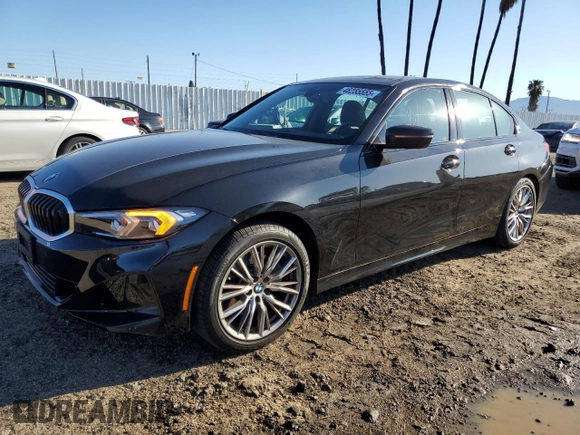 2023 BMW 3 Series 330i with VIN 3MW69FF04P8C91836, listed as a Copart auction lot 48255555 with 27,514 mi miles and Salvage Title. Bid and sale history available at carsss.com. Image 1.