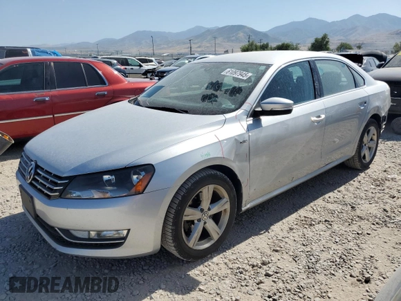 2015 Volkswagen Passat Wolfsburg Edition with VIN 1VWAS7A36FC110135, listed as a Copart auction lot 61097945 with 111,284 mi miles and Salvage title. Bid and sale history available at DreamBid. Image 1.