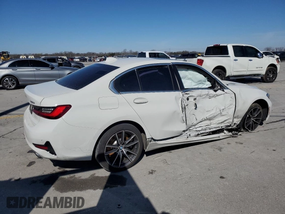 2020 BMW 3 Series 330i xDrive with VIN WBA5R7C02LFH45396, listed as a Copart auction lot 49898295 with 0 mi miles and Salvage Title. Bid and sale history available at carsss.com. Image 3.