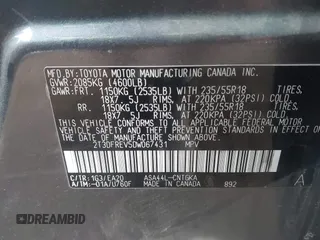 2013 Toyota RAV4 Limited with VIN 2T3DFREV5DW067431, listed as a IAAI auction lot 41809112 with 136,176 mi miles. Bid and sale history available at carsss.com. Image 9.