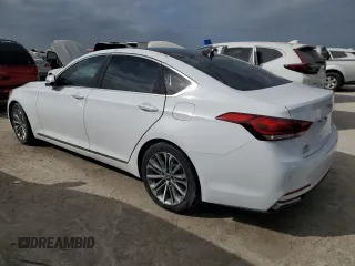 2017 Genesis G80 3.8L with VIN KMHGN4JE8HU174755, listed as a Copart auction lot 74016974 with 0 mi miles and Non Repairable. Bid and sale history available at carsss.com. Image 2.