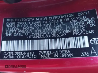 2011 Toyota Prius I z VIN JTDKN3DU3B1356349, wystawiony jako IAAI lot #41244243 z przebiegiem 161 803 mil mil oraz . Historia ofert i sprzedaży dostępna na DreamBid. Obrazek 9.