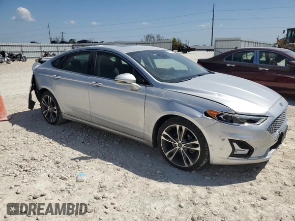 2019 Ford Fusion Titanium with VIN 3FA6P0D93KR184681, listed as a Copart auction lot 49898125 with 64,608 mi miles and Salvage Title. Bid and sale history available at carsss.com. Image 4.