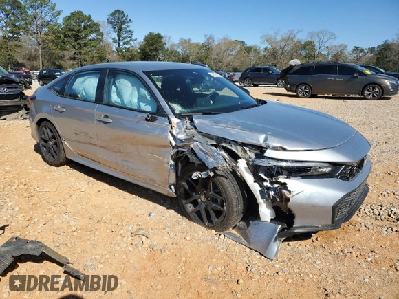 2025 Honda Civic Sport with VIN 2HGFE2F51SH542296, listed as a Copart auction lot 48999135 with 7,598 mi miles and Salvage title. Bid and sale history available at DreamBid. Image 4.