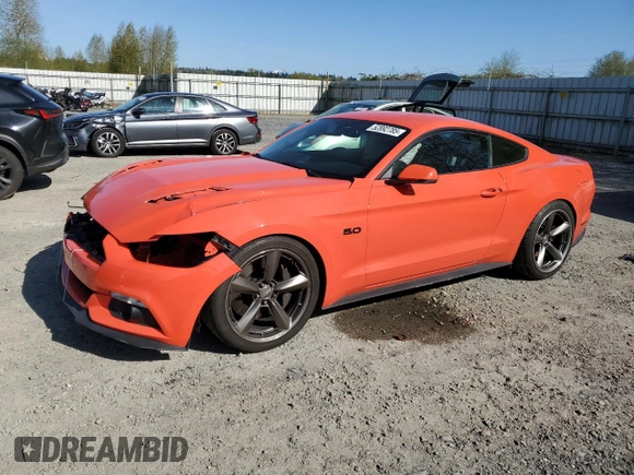 2016 Ford Mustang GT with VIN 1FA6P8CFXG5279822, listed as a Copart auction lot 52892785 with 42,872 mi miles and Salvage title. Bid and sale history available at DreamBid. Image 1.