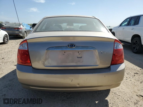 2006 Kia Spectra EX with VIN KNAFE121565364950, listed as a Copart auction lot 48860895 with 209,615 mi miles and Salvage Title. Bid and sale history available at DreamBid. Image 6.