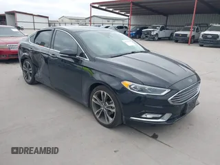 2017 Ford Fusion Titanium with VIN 3FA6P0K9XHR187444, listed as a IAAI auction lot 41753374 with 88,029 mi miles. Bid and sale history available at carsss.com. Image 1.