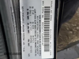 2020 Mazda CX-3 Sport with VIN JM1DKDB72L1475208, listed as a Copart auction lot 78158584 with 40,122 mi miles and Salvage Title. Bid and sale history available at carsss.com. Image 15.