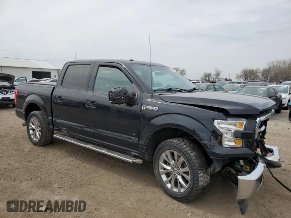 2017 Ford F-150 XL with VIN 1FTEW1EP4HKC59025, listed as a Copart auction lot 51977675 with 153,160 mi miles and Salvage title. Bid and sale history available at DreamBid. Image 4.