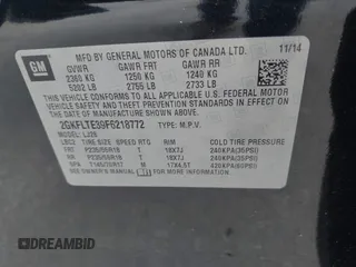 2015 GMC Terrain SLT with VIN 2GKFLTE39F6218772, listed as a IAAI auction lot 41591831 with 109,449 mi miles and . Bid and sale history available at DreamBid. Image 9.