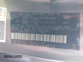 2019 Toyota Sienna LE Auto Access Seat with VIN 5TDKZ3DC9KS003158, listed as a IAAI auction lot 41661747 with 129,860 mi miles and . Bid and sale history available at DreamBid. Image 9.