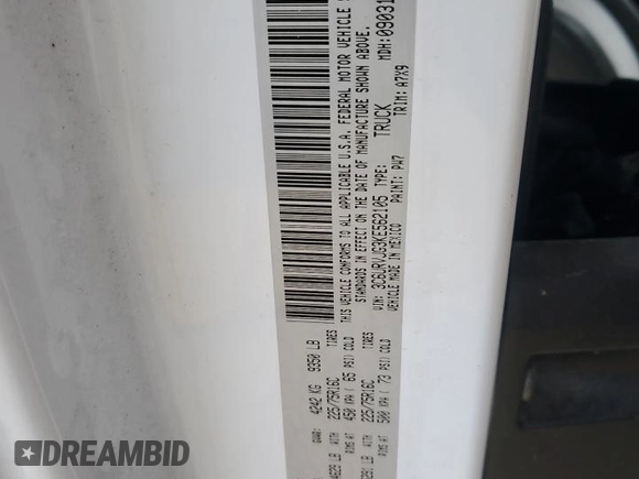 2019 Ram ProMaster Cargo with VIN 3C6URVJG3KE562105, listed as a Copart auction lot 51966005 with 117,550 mi miles and Clean Title. Bid and sale history available at DreamBid. Image 12.