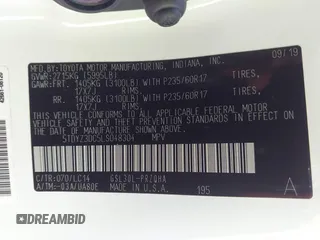 2020 Toyota Sienna XLE Auto Access Seat with VIN 5TDYZ3DC5LS048304, listed as a IAAI auction lot 42658852 with 53,797 mi miles and . Bid and sale history available at DreamBid. Image 9.