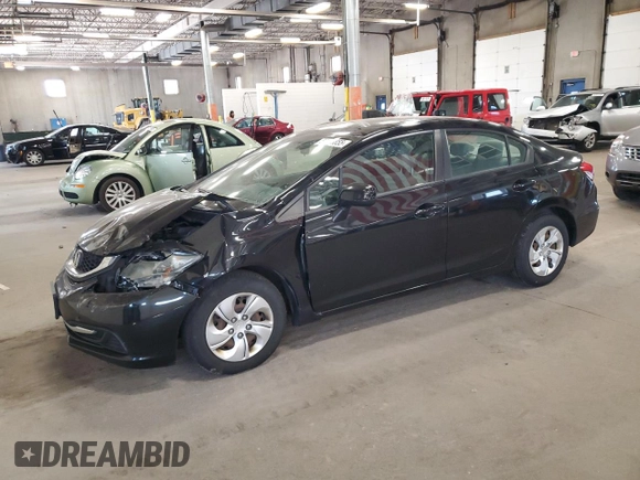 2013 Honda Civic LX z VIN 2HGFB2F52DH301214, wystawiony jako Copart lot #59226855 z przebiegiem 182 989 mil mil oraz Czysty tytuł • Clean title. Historia ofert i sprzedaży dostępna na DreamBid. Obrazek 1.