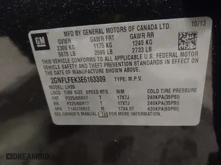 2014 Chevrolet Equinox LT with VIN 2GNFLFEK3E6163309, listed as a IAAI auction lot 41422031 with 168,638 mi miles. Bid and sale history available at carsss.com. Image 9.