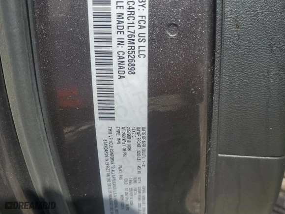 2021 Chrysler Pacifica Hybrid Touring L with VIN 2C4RC1L76MR526898, listed as a Copart auction lot 48133815 with 73,274 mi miles and Salvage Title. Bid and sale history available at carsss.com. Image 13.