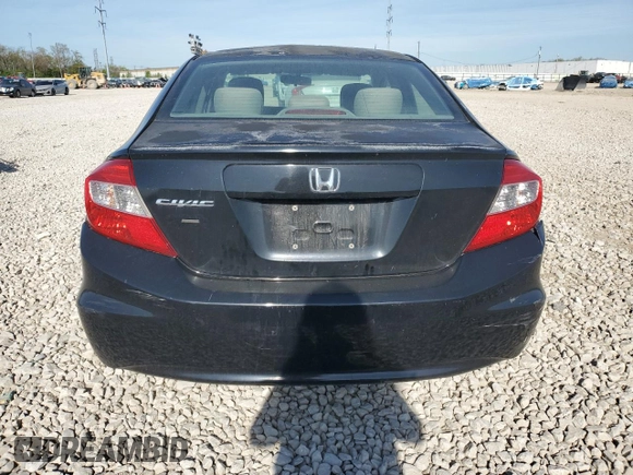2012 Honda Civic LX with VIN 2HGFB2F56CH588345, listed as a Copart auction lot 54168335 with 149,901 mi miles and Salvage Title. Bid and sale history available at DreamBid. Image 6.