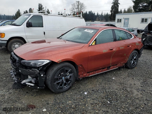 2023 BMW i4 eDrive35 with VIN WBY43AW07PFP86908, listed as a Copart auction lot 79945184 with 6,316 mi miles and Salvage Title. Bid and sale history available at carsss.com. Image 1.