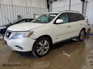 2014 Nissan Pathfinder Platinum Hybrid with VIN 5N1CR2MM5EC644221, listed as a Copart auction lot 48424245 with 276,650 mi miles and Clean Title. Bid and sale history available at carsss.com. Image 1.