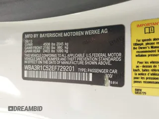 2014 BMW 4 Series 435i with VIN WBA3R1C52EF729201, listed as a IAAI auction lot 42579604 with 145,277 mi miles and . Bid and sale history available at DreamBid. Image 9.