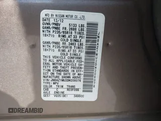 2013 Nissan Murano LE with VIN JN8AZ1MU2DW208076, listed as a IAAI auction lot 41911212 with 127,994 mi miles and . Bid and sale history available at DreamBid. Image 9.