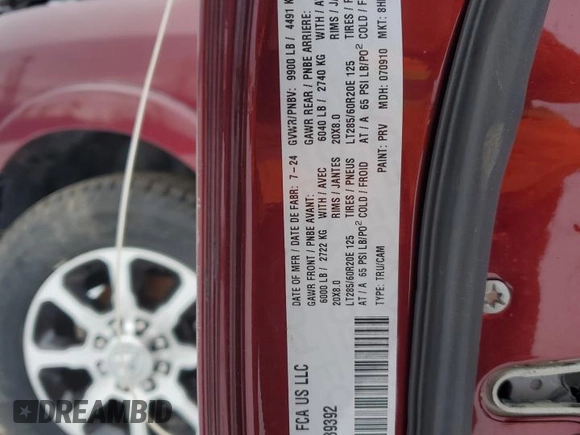 2024 Ram 2500 Longhorn with VIN 3C6UR5GL9RG339392, listed as a Copart auction lot 88396405 with 13,338 mi miles and Salvage Title. Bid and sale history available at carsss.com. Image 13.