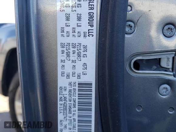 2011 Jeep Patriot Latitude X with VIN 1J4NF4GB9BD227471, listed as a Copart auction lot 44368635 with 148,505 mi miles and Salvage Title. Bid and sale history available at DreamBid. Image 15.