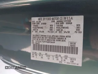 2000 Ford F-150 XL with VIN 1FTZX1729YNB93649, listed as a IAAI auction lot 42069599 with 1 mi miles. Bid and sale history available at carsss.com. Image 9.
