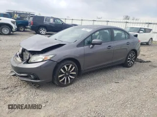 2014 Honda Civic EX-L with VIN 19XFB2F90EE079318, listed as a Copart auction lot 53682475 with 104,476 mi miles and Salvage Title. Bid and sale history available at DreamBid. Image 1.