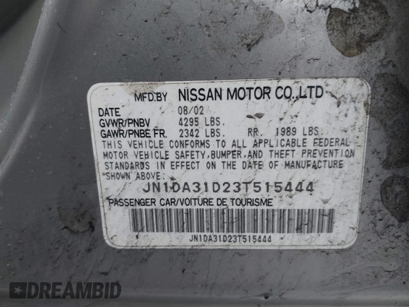 2003 Nissan Maxima SE z VIN JN1DA31D23T515444, wystawiony jako IAAI lot #42243352 z przebiegiem 134 741 mil mil oraz . Historia ofert i sprzedaży dostępna na DreamBid. Obrazek 9.