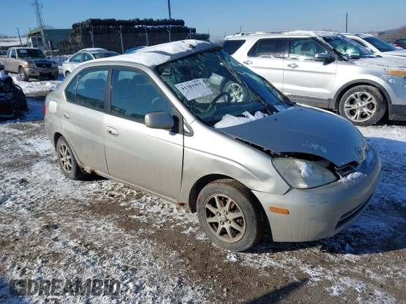 2002 Toyota Prius with VIN JT2BK12U520063437, listed as a IAAI auction lot 41381951 with 1 mi miles. Bid and sale history available at carsss.com. Image 1.