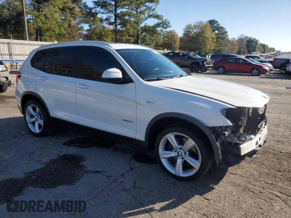 2017 BMW X3 sDrive28i with VIN 5UXWZ7C39H0V92670, listed as a Copart auction lot 86140754 with 107,846 mi miles and Salvage Title. Bid and sale history available at carsss.com. Image 4.