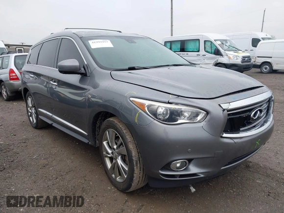 2015 Infiniti QX60 with VIN 5N1AL0MMXFC532738, listed as a IAAI auction lot 41995957 with 155,495 mi miles. Bid and sale history available at carsss.com. Image 1.