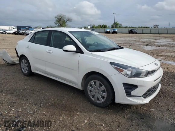 2021 Kia Rio LX with VIN 3KPA24AD1ME369454, listed as a Copart auction lot 50754405 with 81,458 mi miles and Salvage Title. Bid and sale history available at DreamBid. Image 4.