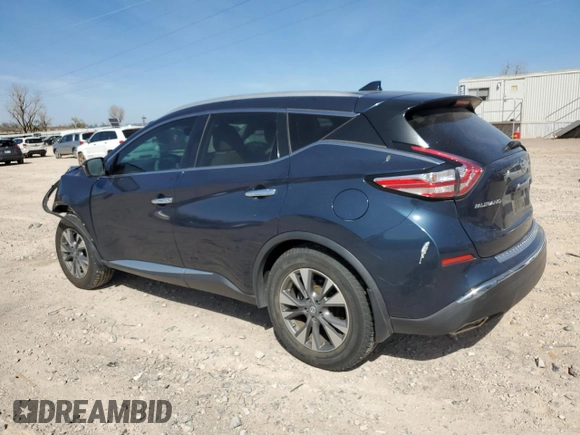2017 Nissan Murano SL with VIN 5N1AZ2MG5HN120674, listed as a Copart auction lot 50034015 with 83,393 mi miles and Salvage Title. Bid and sale history available at DreamBid. Image 2.