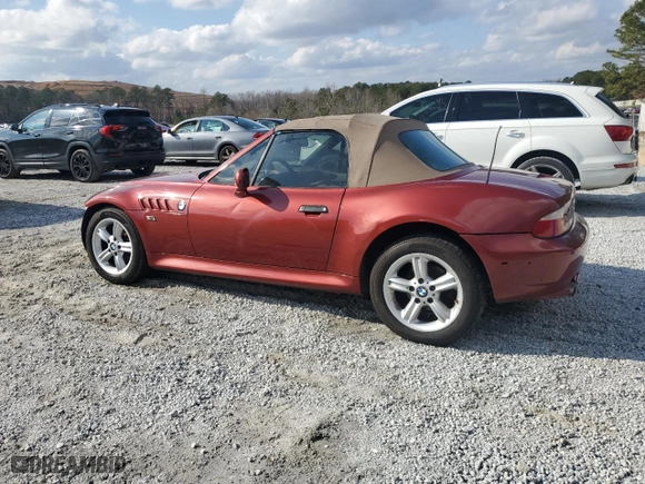 2001 BMW Z3 2.5i with VIN WBACN33401LM03049, listed as a Copart auction lot 44110745 with 187,968 mi miles and Salvage Title. Bid and sale history available at carsss.com. Image 2.