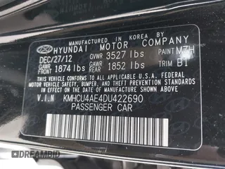 2013 Hyundai Accent GLS with VIN KMHCU4AE4DU422690, listed as a IAAI auction lot 39169185 with 138,438 mi miles. Bid and sale history available at carsss.com. Image 9.