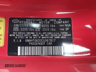 2012 Hyundai Genesis Coupe 2.0T с VIN KMHHT6KD0CU067817, выставлен на аукционе IAAI как лот 41414699 с пробегом 63 632 миль миль и . История ставок и продаж доступна на DreamBid. Изображение 9.