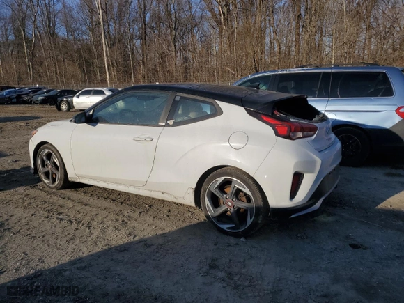 2019 Hyundai Veloster Turbo R-Spec with VIN KMHTH6AB7KU013196, listed as a Copart auction lot 46281785 with 117,555 mi miles and Salvage Title. Bid and sale history available at carsss.com. Image 2.