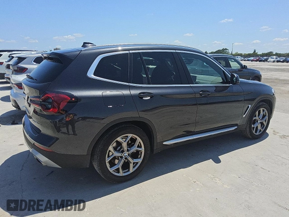 2024 BMW X3 sDrive30i with VIN 5UX43DP05R9X15031, listed as a Copart auction lot 56055855 with 17,094 mi miles and Clean Title. Bid and sale history available at DreamBid. Image 3.