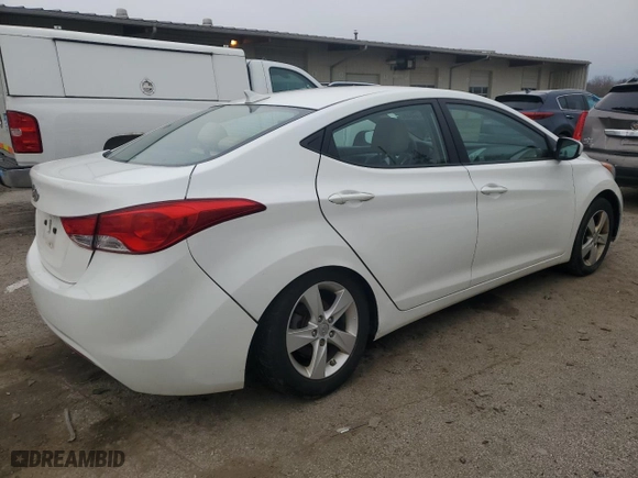 2013 Hyundai Elantra GLS PZEV with VIN 5NPDH4AE9DH455000, listed as a Copart auction lot 50591245 with 34,308 mi miles and Salvage Title. Bid and sale history available at carsss.com. Image 3.