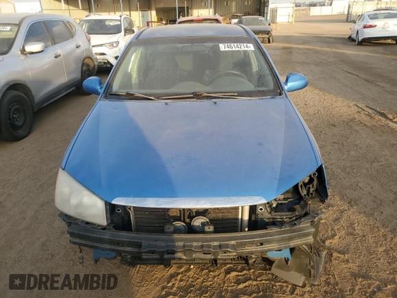 2006 Kia Spectra EX with VIN KNAFE121965262406, listed as a Copart auction lot 74614214 with 181,029 mi miles and Salvage Title. Bid and sale history available at carsss.com. Image 5.