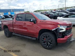 2023 Chevrolet Silverado 1500 RST with VIN 1GCUDEEL9PZ165492, listed as a Copart auction lot 67357414 with 7,764 mi miles and Salvage Title. Bid and sale history available at DreamBid. Image 4.
