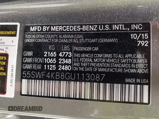 2016 Mercedes-Benz C 300 Luxury with VIN 55SWF4KB8GU113087, listed as a IAAI auction lot 42255273 with Not Provided miles and . Bid and sale history available at DreamBid. Image 9.