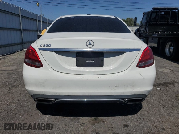 2018 Mercedes-Benz C 300 with VIN 55SWF4JB6JU250408, listed as a Copart auction lot 57645405 with 161,557 mi miles and Salvage title. Bid and sale history available at DreamBid. Image 6.