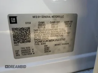 2019 Chevrolet Traverse RS with VIN 1GNEVJKW0KJ123753, listed as a Copart auction lot 50810243 with 94,749 mi miles. Bid and sale history available at carsss.com. Image 13.