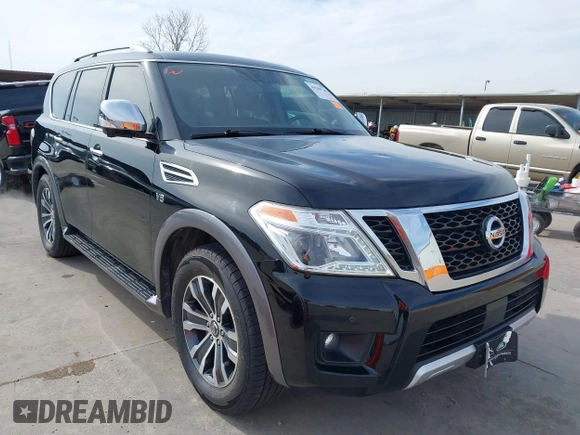 2018 Nissan Armada Platinum with VIN JN8AY2ND3J9050428, listed as a IAAI auction lot 41569768 with 128,904 mi miles. Bid and sale history available at carsss.com. Image 1.