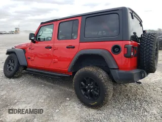 2021 Jeep Wrangler Unlimited Willys with VIN 1C4HJXDG8MW650763, listed as a Copart auction lot 59515805 with 52,749 mi miles and Salvage title. Bid and sale history available at DreamBid. Image 2.